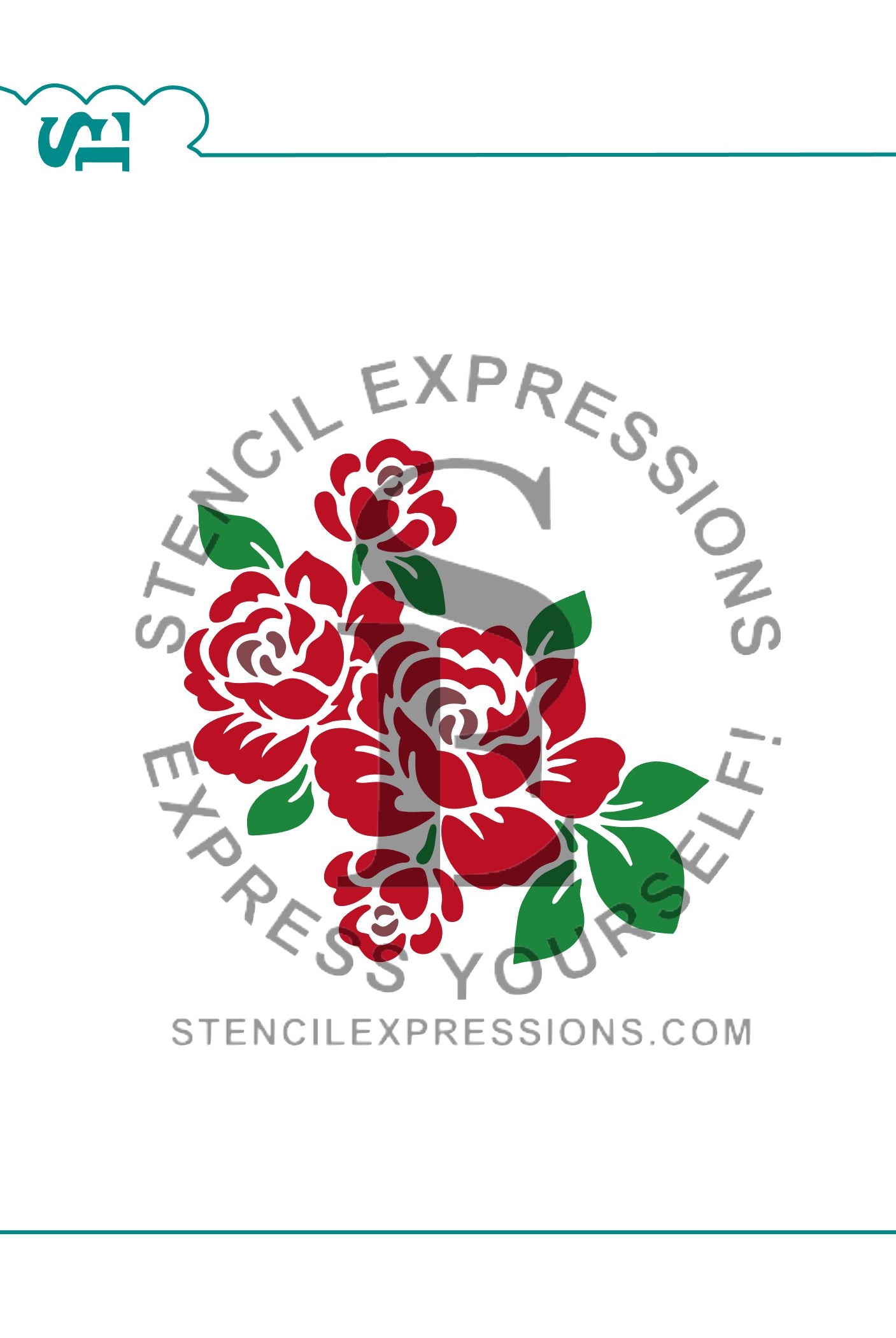 Roses Cluster 3-Layer Stencil Set Digital Design (CHOOSE Cookie or Craft Size)*