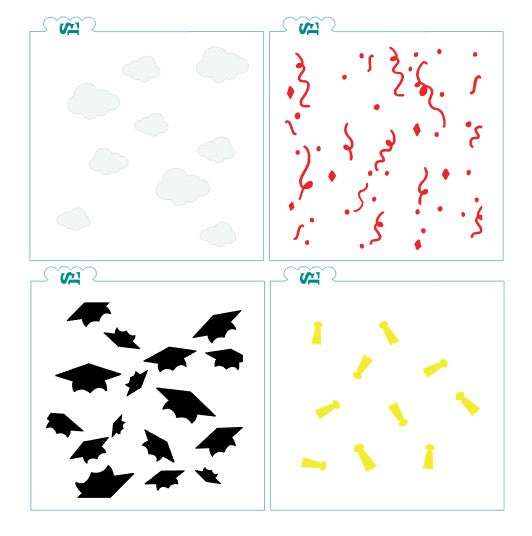 Graduation Celebration Background 4-Layer Stencil Digital Design