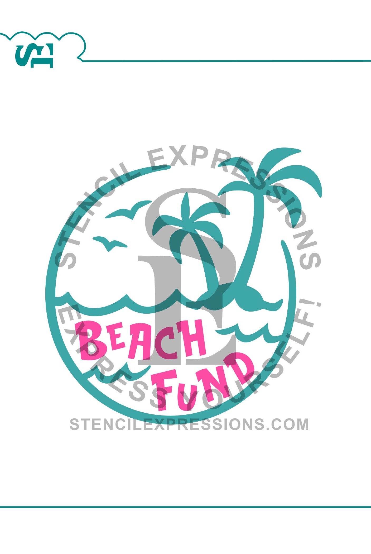 Beach Fund Single and 2-Layer Vinyl or SILKSCREEN Stencil Set Digital Design*