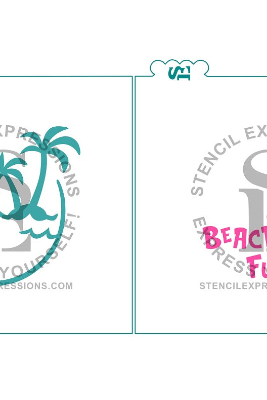 Beach Fund Single and 2-Layer Vinyl or SILKSCREEN Stencil Set Digital Design*