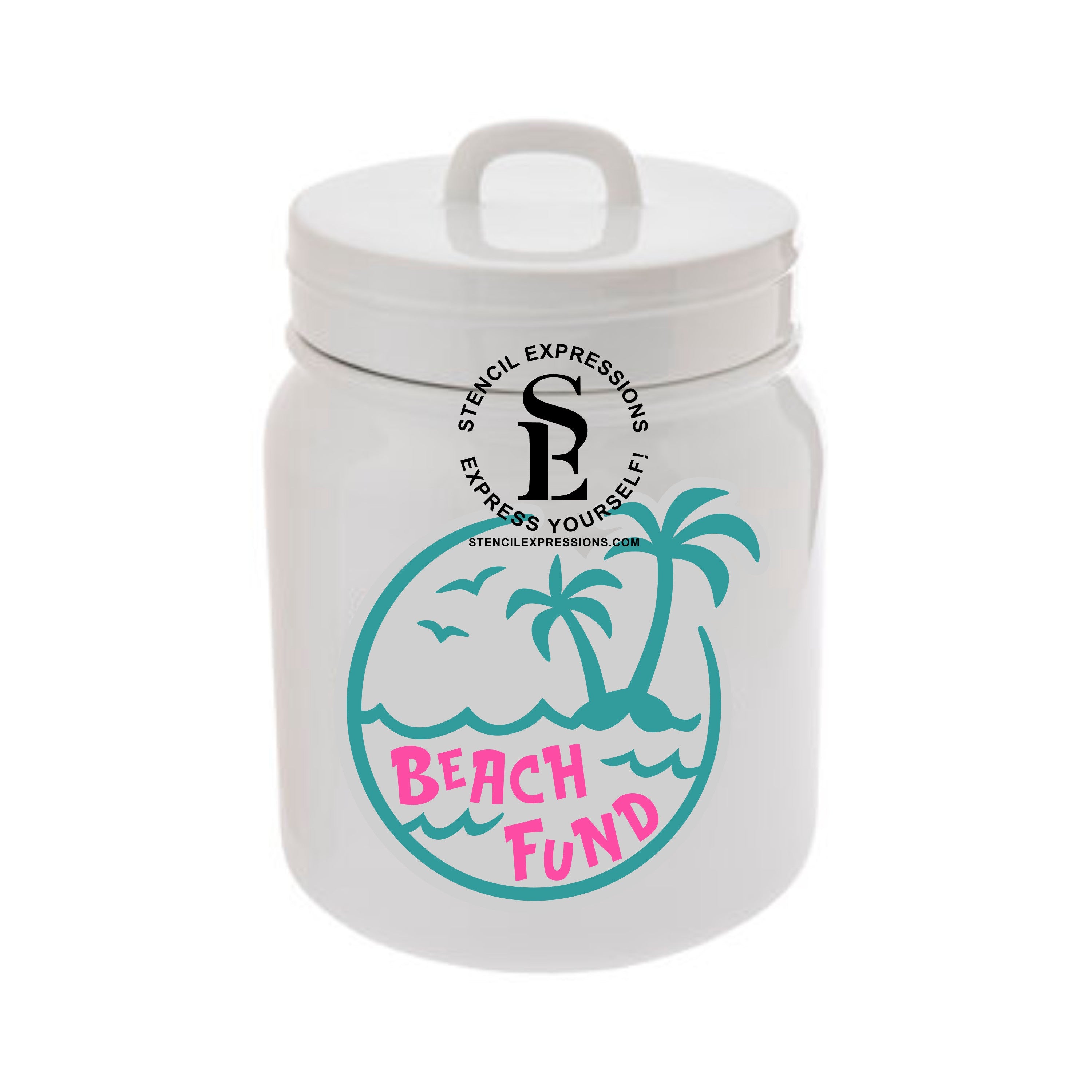 Beach Fund Single and 2-Layer Vinyl or SILKSCREEN Stencil Set Digital Design*