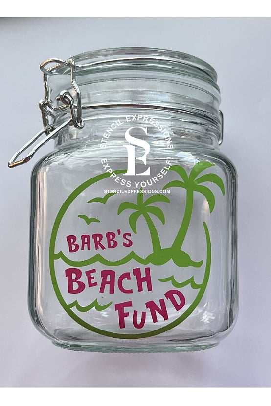 Beach Fund Single and 2-Layer VINYL or SILKSCREEN Stencil Set Digital Design*