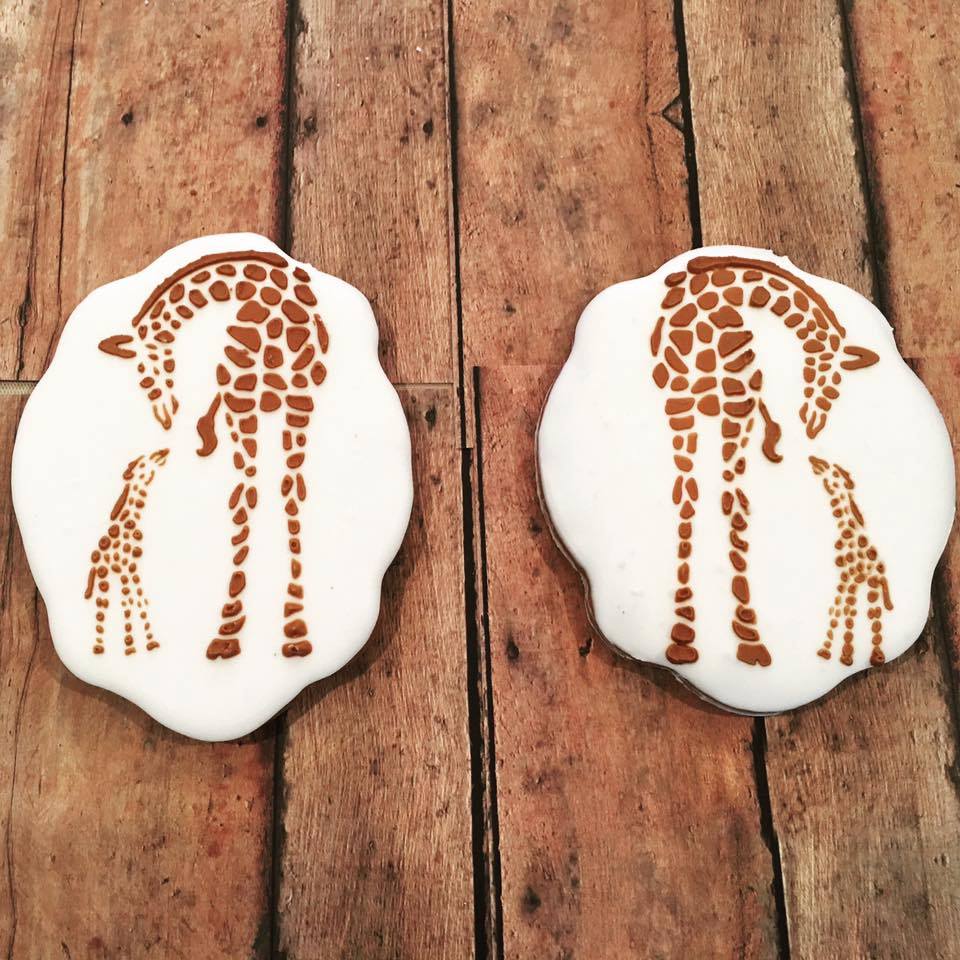 Giraffe Mom and Baby Stencil Digital Design