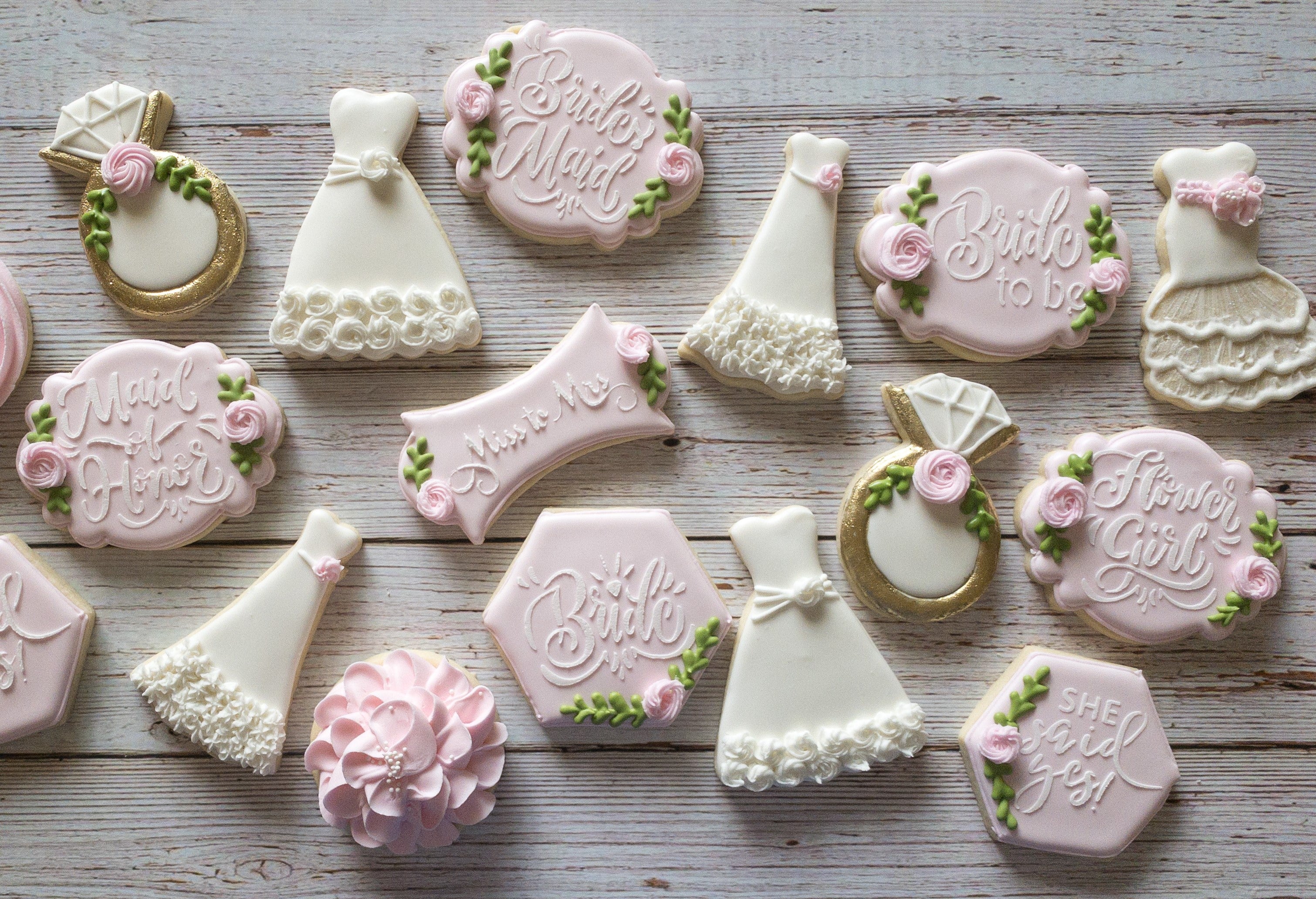 Wedding Party Names - Bride Bridesmaid Maid Matron of Honor Flower Girl Digital Designs Wish Upon A Cookie TX
