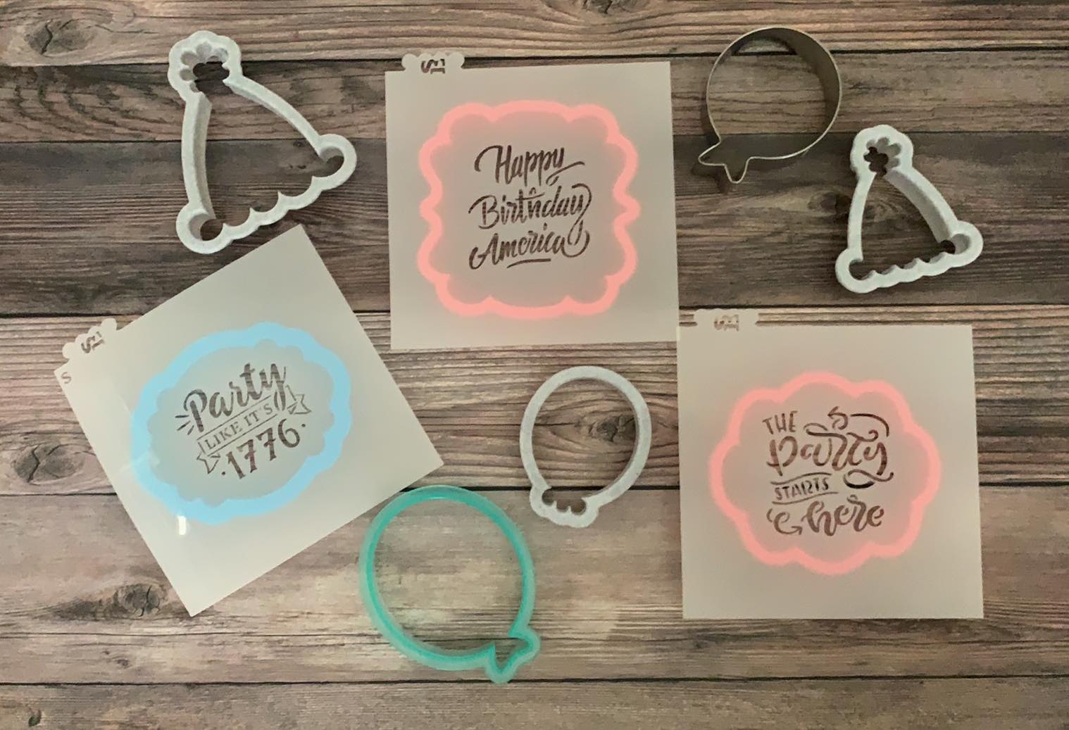 Happy Birthday America Cookie Stencils