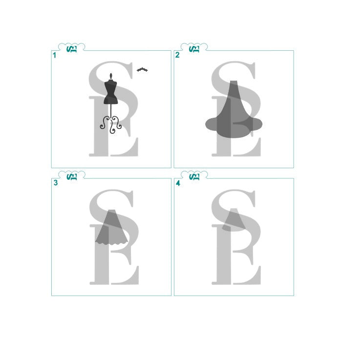 Wedding Veil Dressform Bundle Digital Design cookie stencils