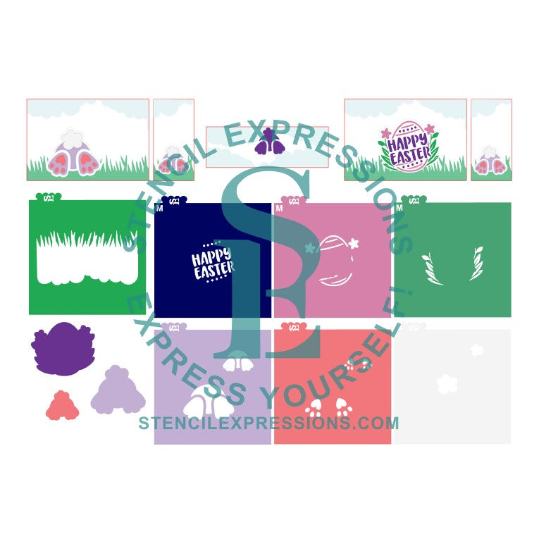 Easter Bunny Butts 3D Cookie Box Kit Digital Design Download *