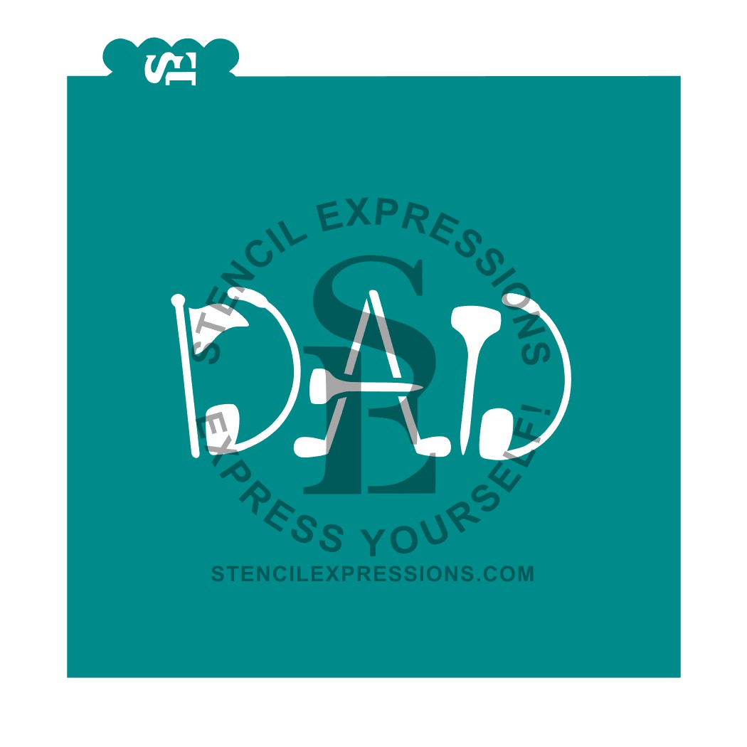 DAD Golfing 2-Layer Stencil Set For Cookies, Cakes, Culinary *