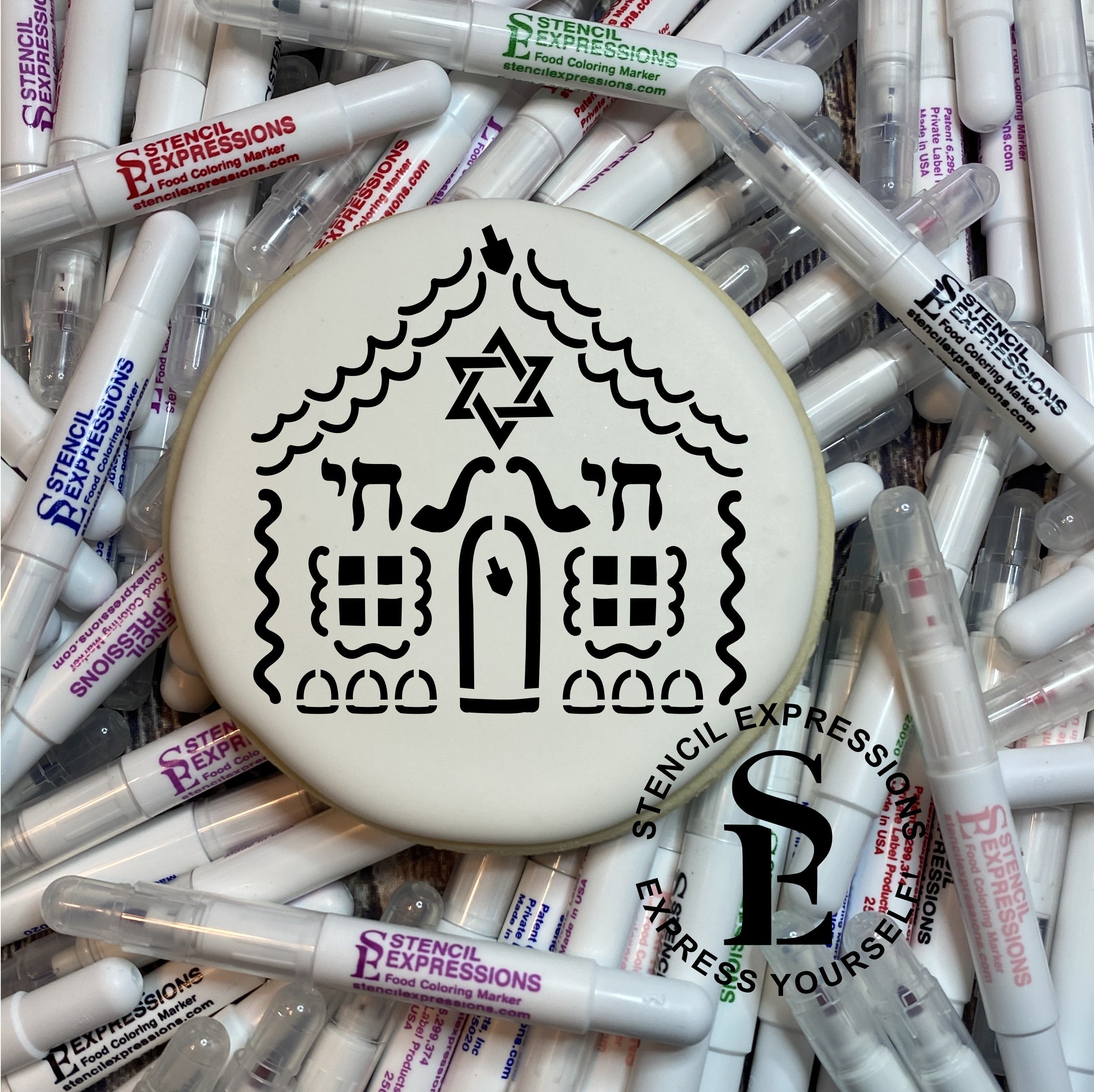 Hanukkah 3D Gingerbread House Stencils 4pc PYO Digital Design