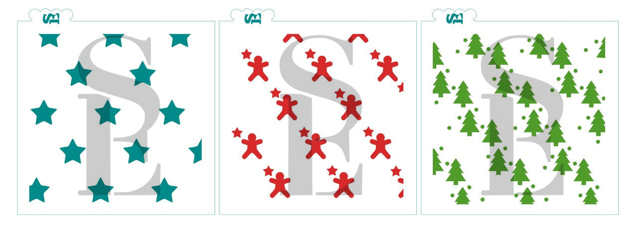 Christmas Cookies #2 Background Stencil for Cookies, Cakes & Culinary