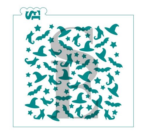 Halloween Background Stencil for Cookies, Cakes & Culinary Mini