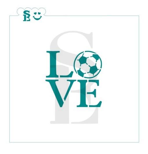 LOVE Soccer Stencil for Cookies, Cakes & Culinary