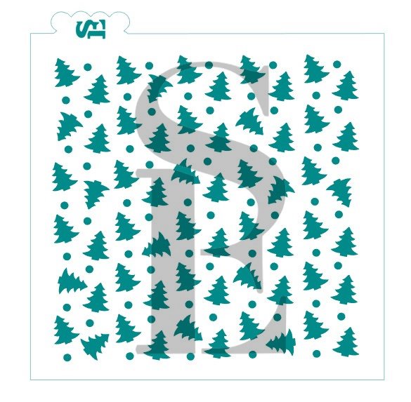 Scattered Tree w/ Snow Background Digital Design