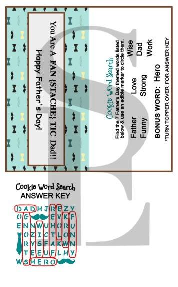 Father's Day Word Search with Bag Topper and Answer Key