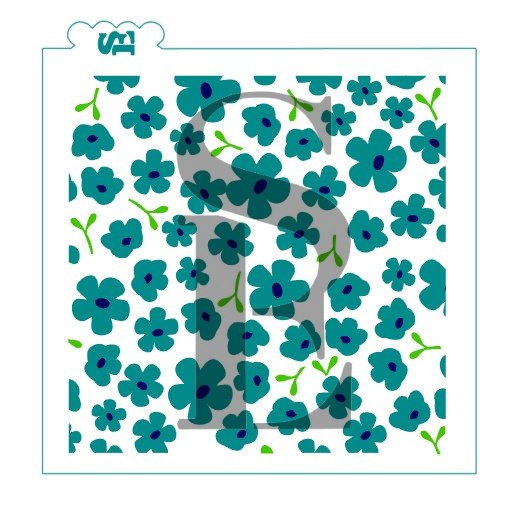 Grandma's Garden, Three-Layer Background Digital Design Cookie Stencil