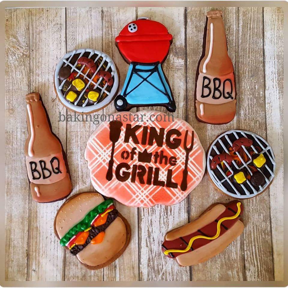 King of the Grill #1 Digital Design Cookie Stencil Baking On A Star