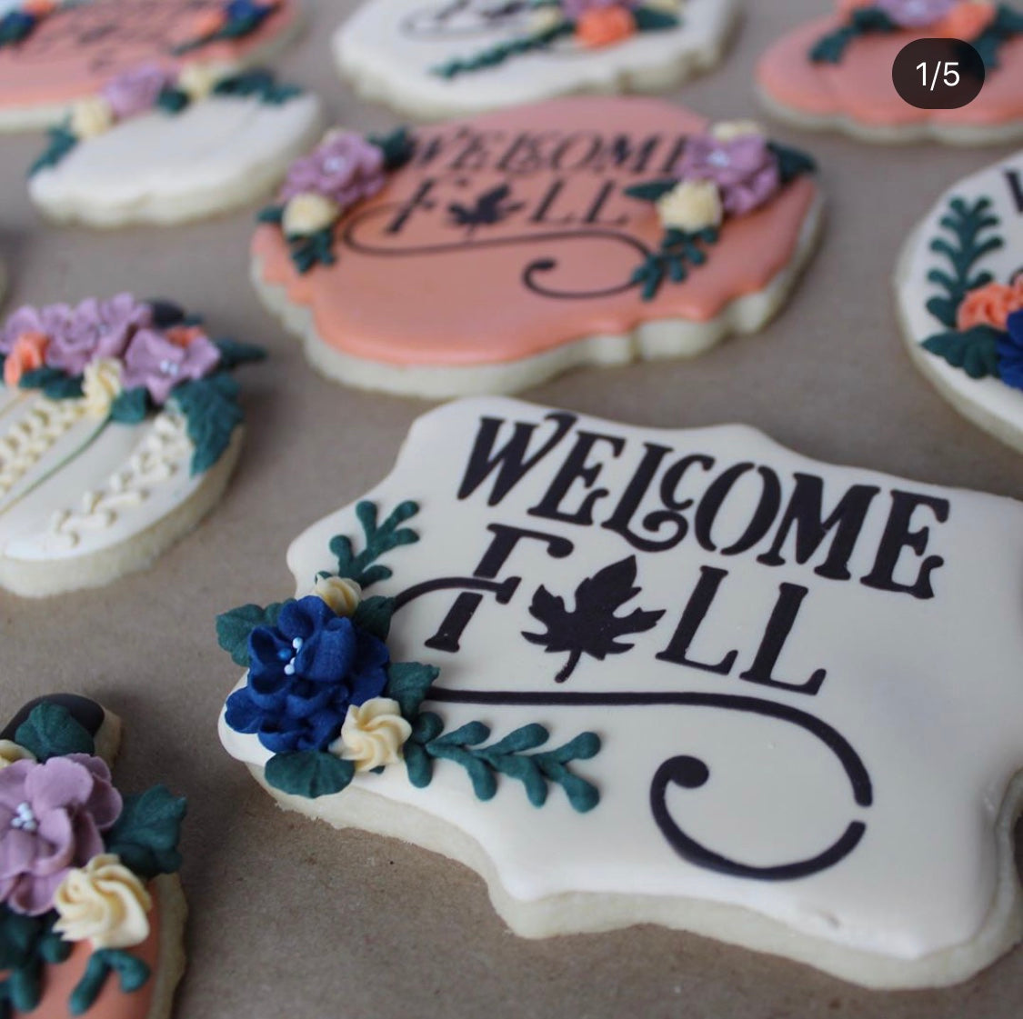 Welcome Fall Cookie Stencil Digital Design Laura Mortensen