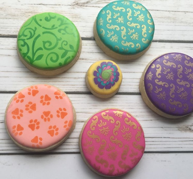 Paw Prints Background Digital Design Cookie Stencil PattiCakes Cookies