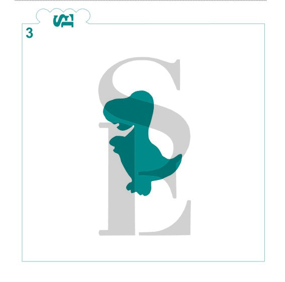 Dinosaur Silhouettes Digital Design cookie stencil