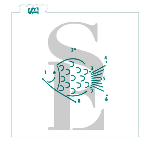Fish Connect The Dot PYO Digital Design Cookie Stencil