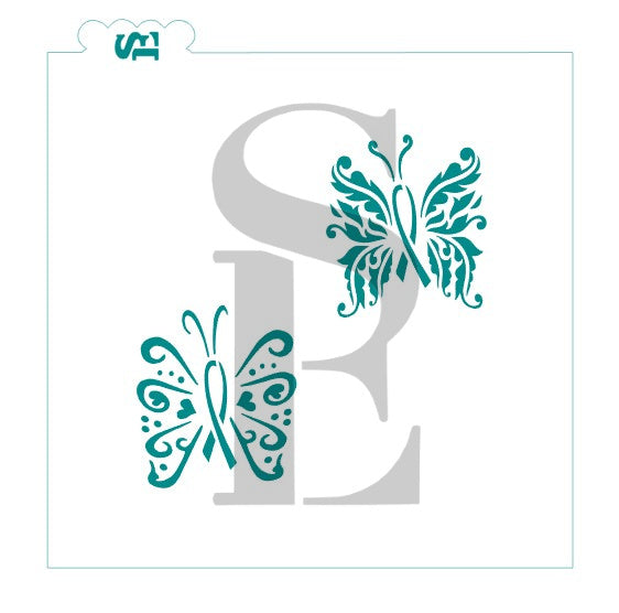 Cancer Ribbon Butterflies Digital Design cookie stencil