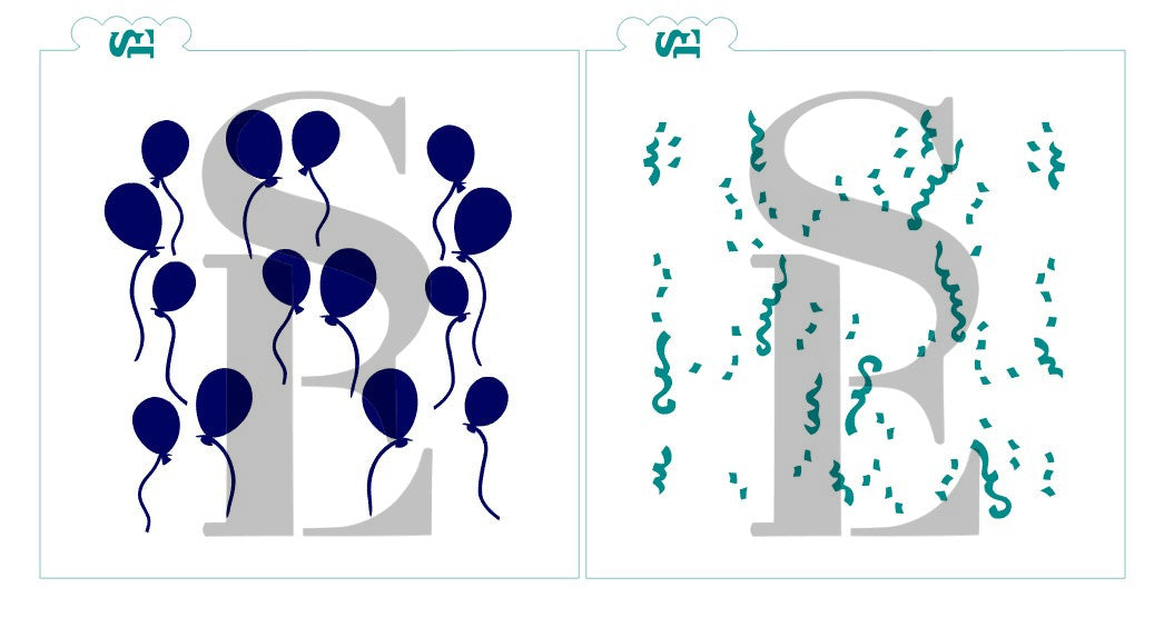 Balloons and Confetti Background Digital Design Birthday Celebration