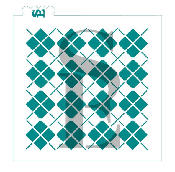 Argyle Plaid Background Digital Design Cookie Stencil