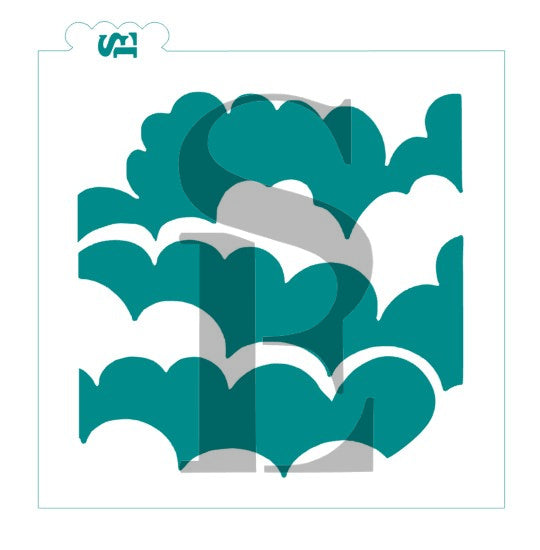 Clouds #2 Background Digital Design Cookie Stencil