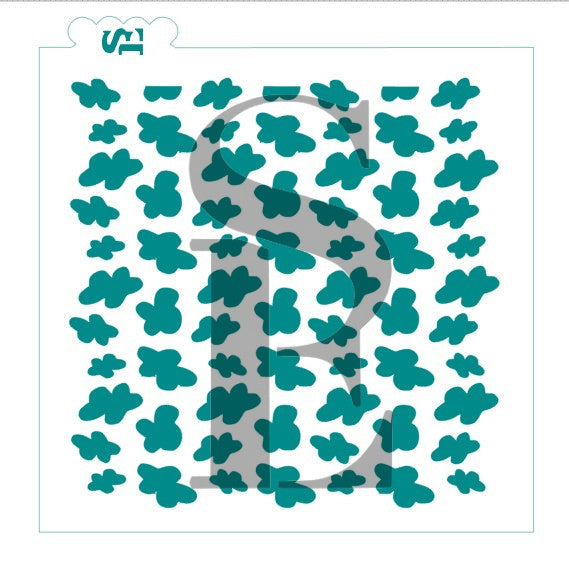 Clouds #3 Scattered Background Digital Design cookie stencil