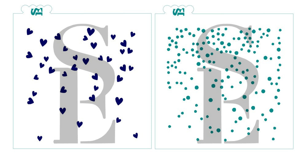 Confetti w/ Hearts and Stars Backgrounds Bundle, Single and Layered Digital Design Cookie Stencil