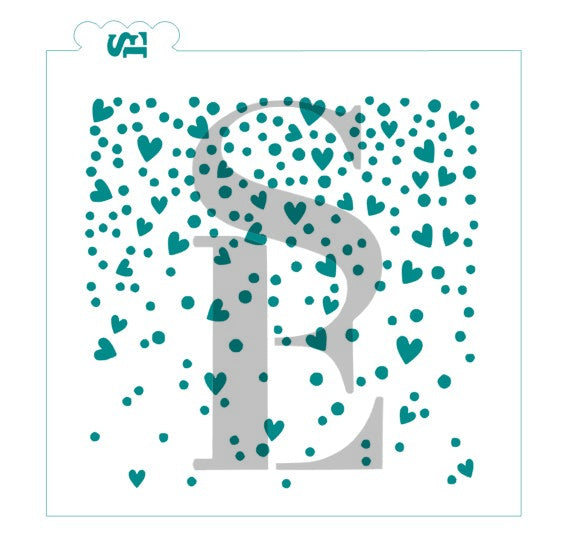 Confetti w/ Hearts and Stars Backgrounds Bundle, Single and Layered Digital Design Cookie Stencil