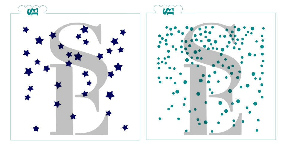 Confetti w/ Hearts and Stars Backgrounds Bundle, Single and Layered Digital Design Cookie Stencil