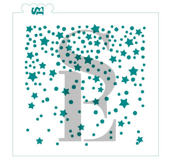Confetti w/ Hearts and Stars Backgrounds Bundle, Single and Layered Digital Design Cookie Stencil