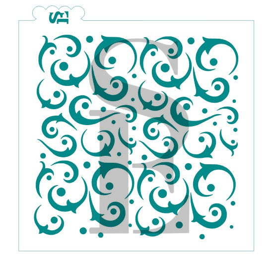 Dotted Flourishes Background Digital Design cookie stencil