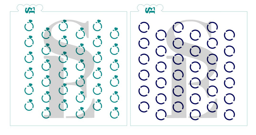 Double Wedding Ring Layered Background Digital Download cookie stencil