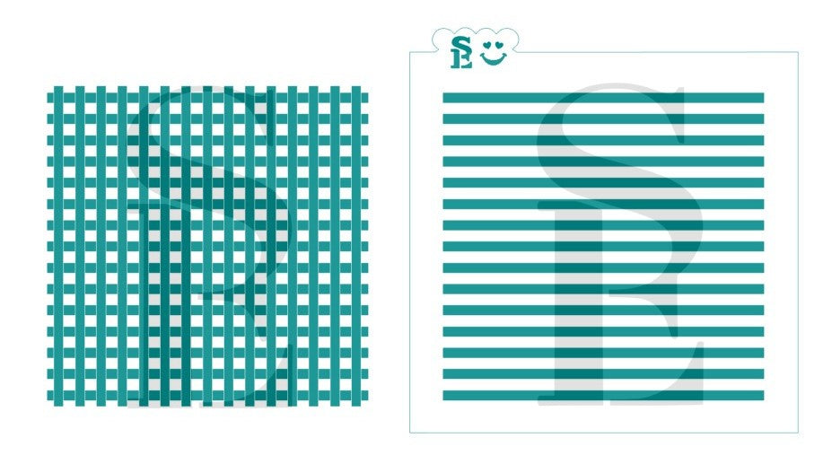 Gingham Stripe Background Digital Design Cookie Stencil