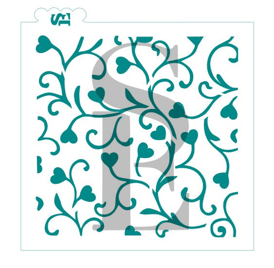 Heart Vines Background Digital Design