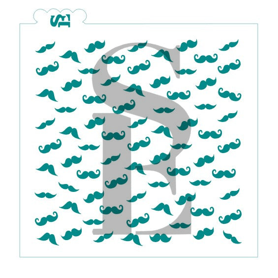 Mustache Background Digital Design Cookie Stencil