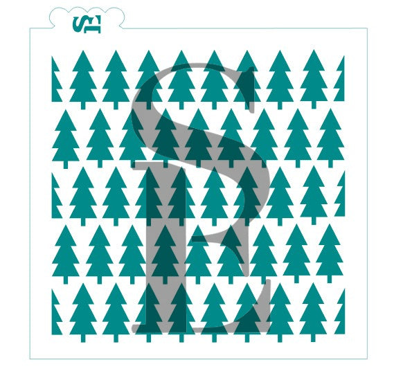 Pine Tree Background Digital Design Cookie  Stencil