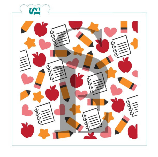 School Supplies Single & Layered Background Digital Design