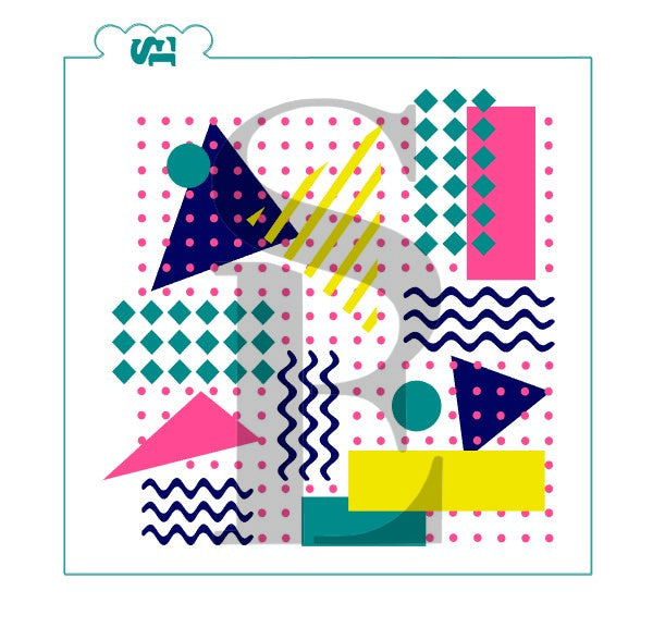 Abstract Art 4-Layer Background Digital Design Cookie Stencil Bundle