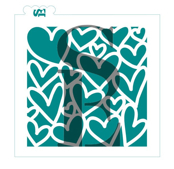 Line Hearts Background Digital Design