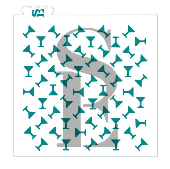 Martini Glasses Background Stencil