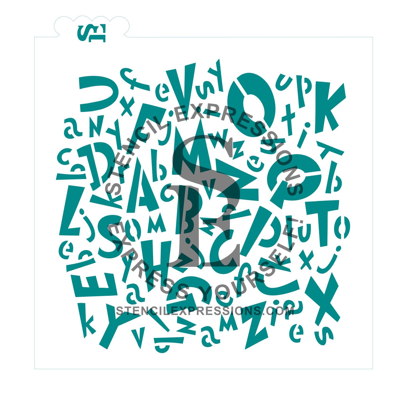 Alphabet Soup Background Stencil Digital Design Single and Layered Set of 2 included