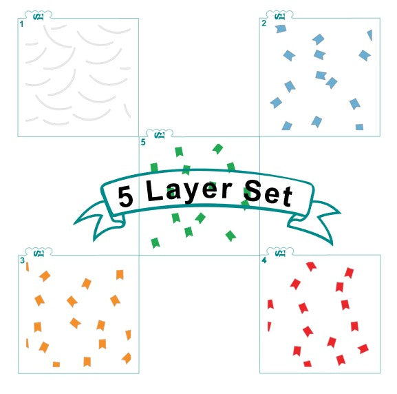 Festive Banner Background, Layered Set of 5 Digital SVG Design Download *