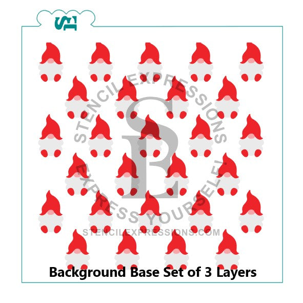 Gnomes Background Base Layers Set of 3 for Cookies Cakes Culinary