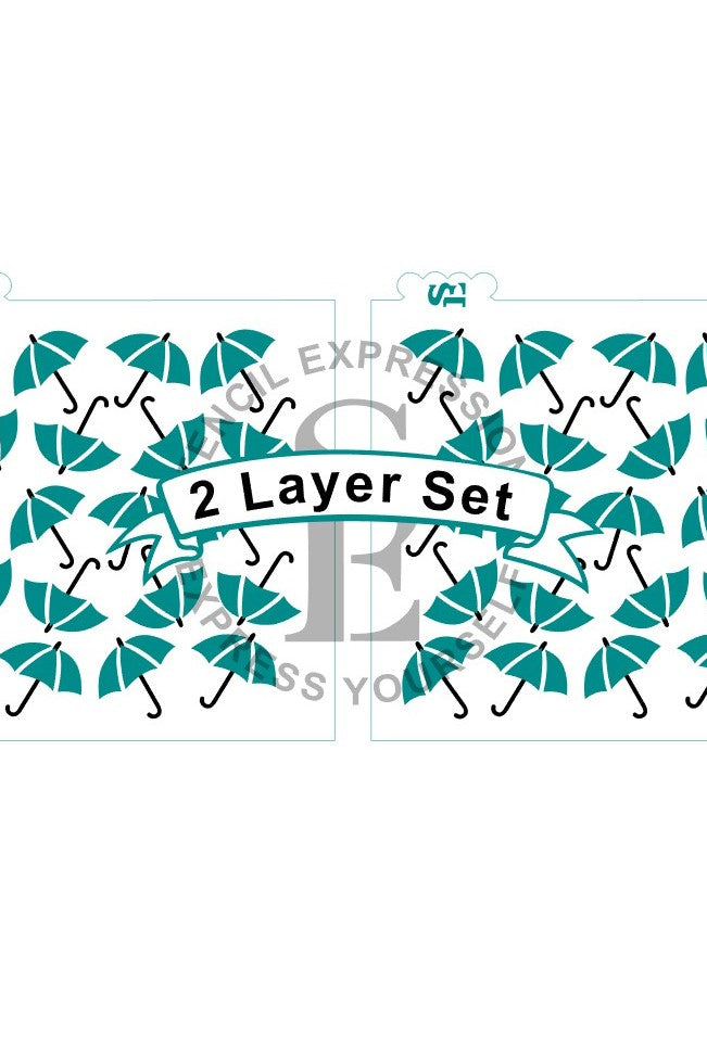 Umbrella Scatter Layered Background Digital Design