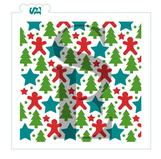 Christmas Cookies #2 Background Stencil for Cookies, Cakes & Culinary