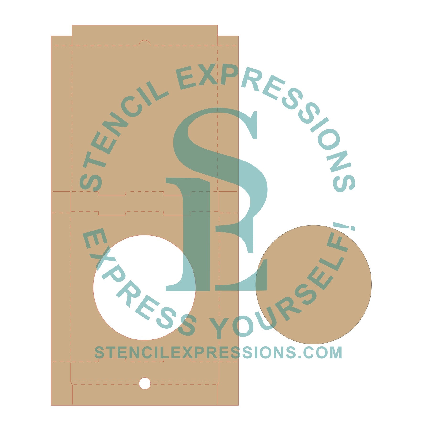 Pizza Box, 4"sq CIRCLE Cutout Cookie / Gift Box Digital SVG Design Download *