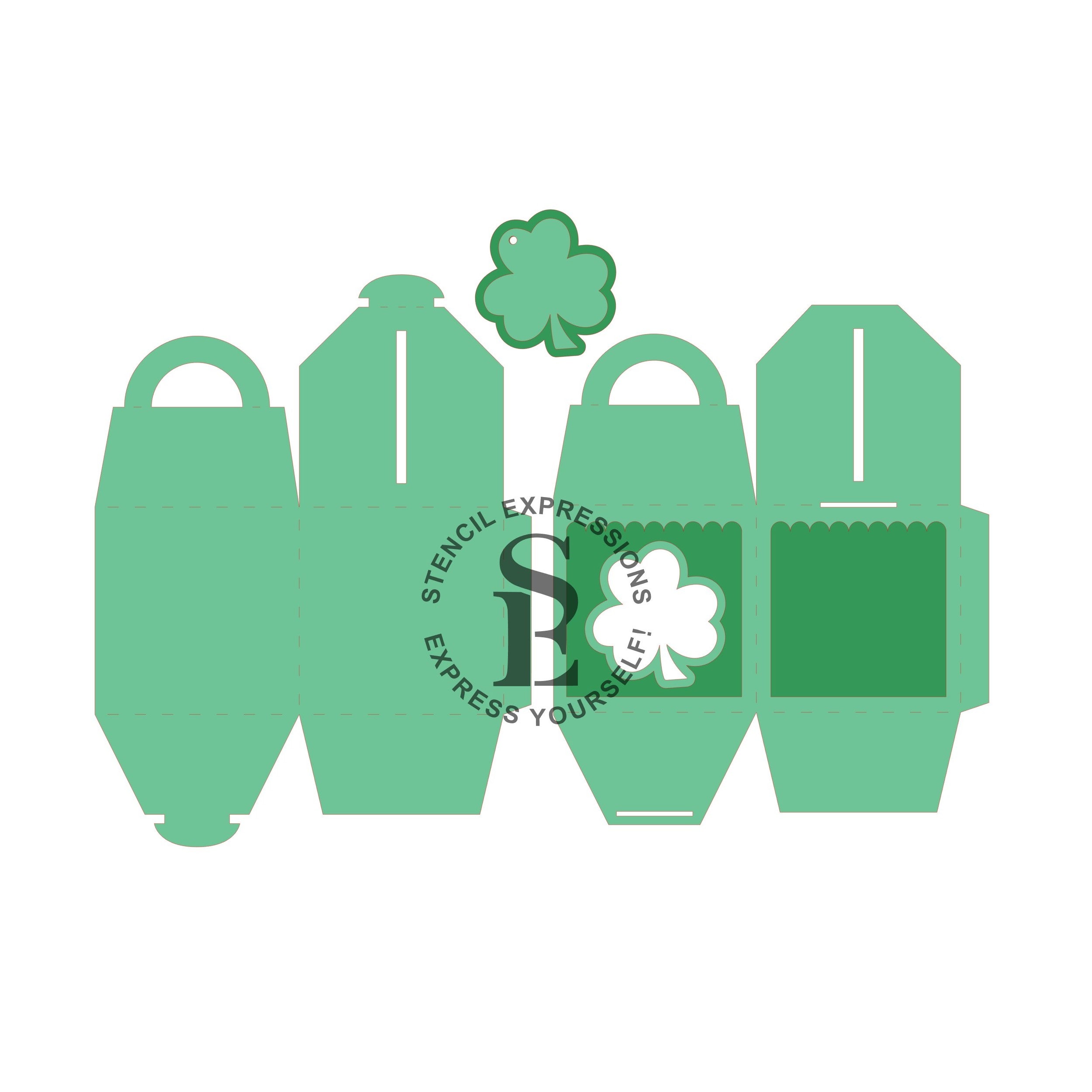 Melissa’s Shamrock / St. Patrick's Day Hot Cocoa Bomb Gift Box Cut Pattern Digital Download